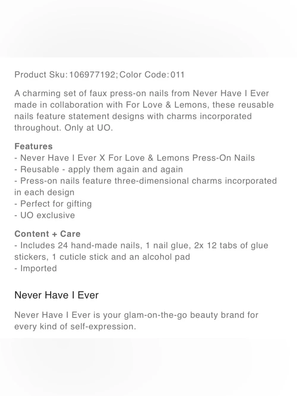 Never Have I Ever Press-On Faux Nails For Love and lemons Ivory bow pink berry